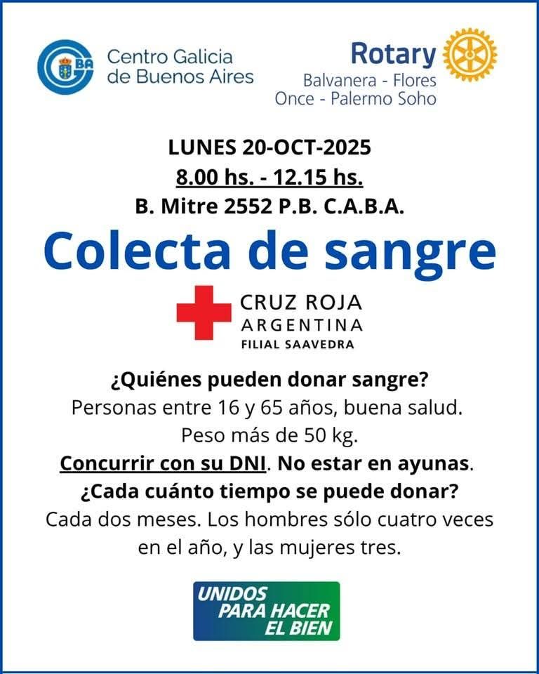 Donación de sangre, proyecto conjunto con RC Balvanera